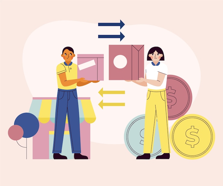 Free Vector hand drawn reseller illustration
