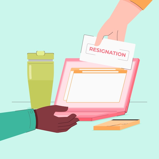 Free vector hand drawn resignation illustration