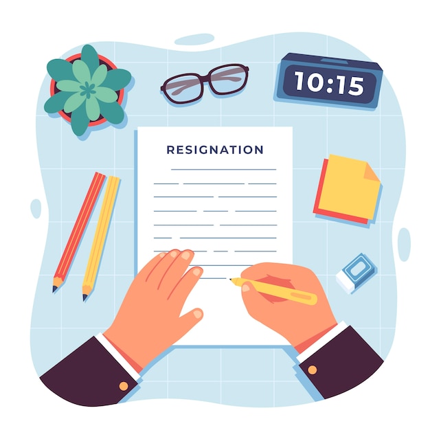 Free vector hand drawn resignation illustration