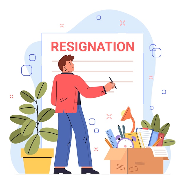 Free vector hand drawn resignation illustration