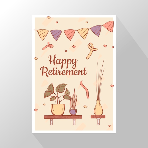 Free vector hand drawn retirement greeting card