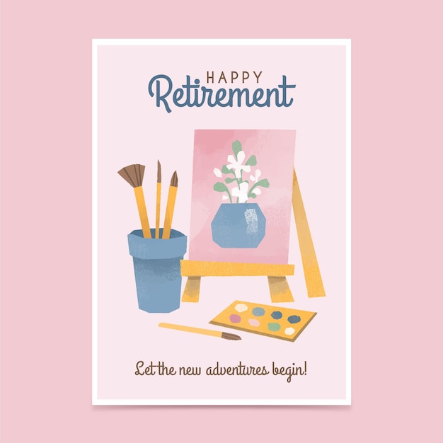 Free vector hand drawn retirement greeting card