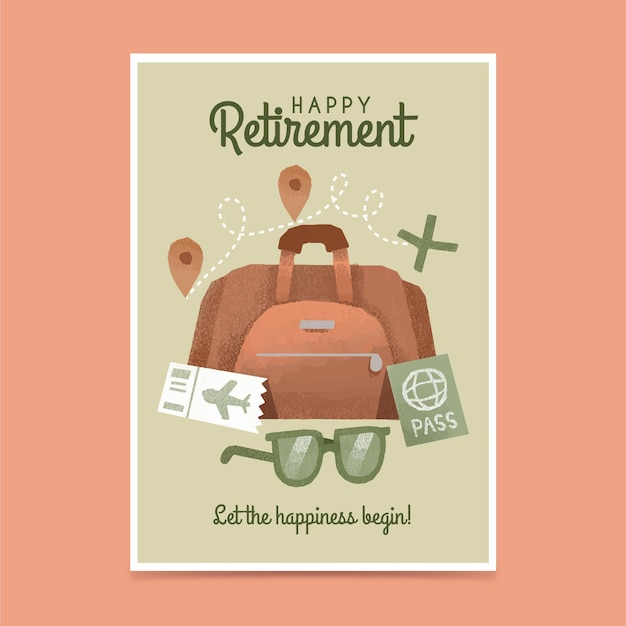 Free vector hand drawn retirement greeting card