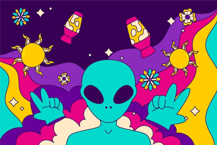 Free Vector hand drawn retro 60s-70s background