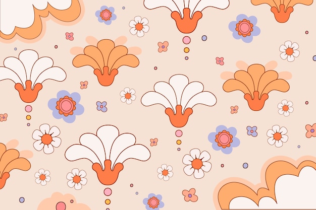 Free vector hand drawn retro 60s-70s background