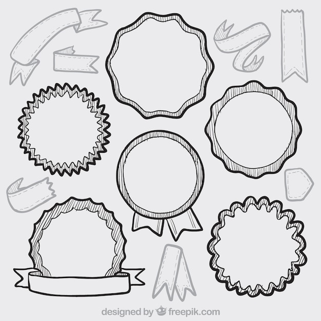 Free vector hand drawn retro badges