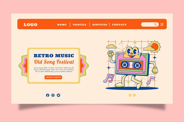 Free Vector hand drawn retro branding landing page template
