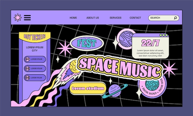 Free vector hand drawn retro branding landing page