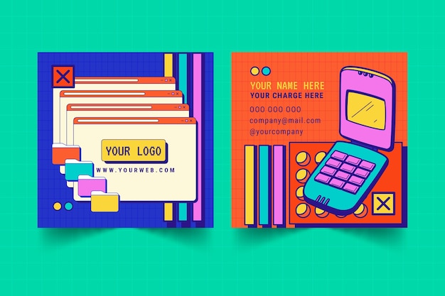 Free vector hand drawn retro business card design