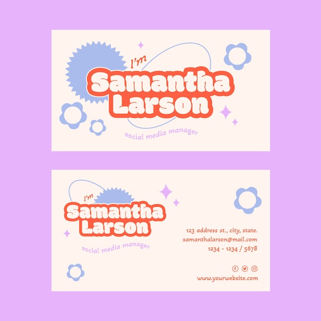 Free vector hand drawn retro business card template