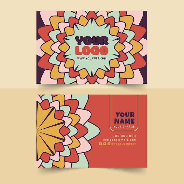 Free vector hand drawn retro business card template