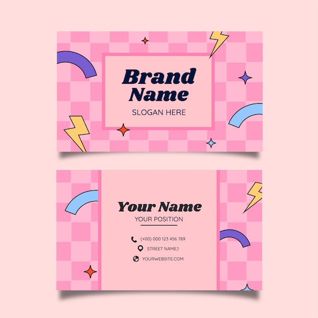 Hand drawn retro business card template