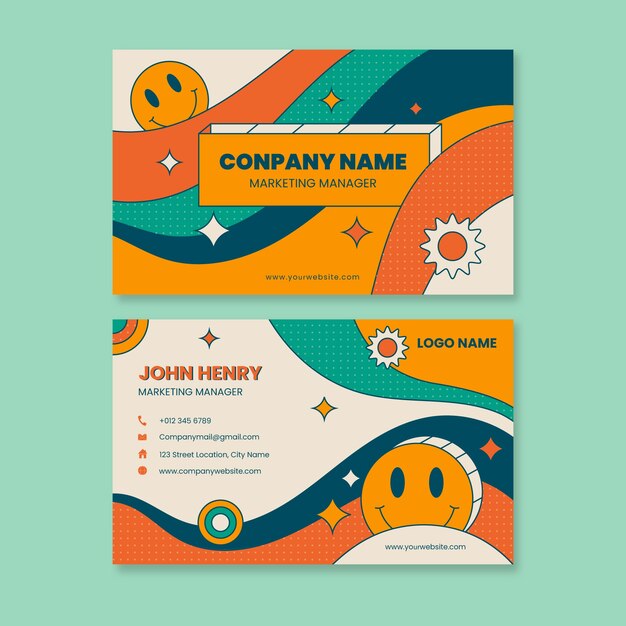 Free vector hand drawn retro business card