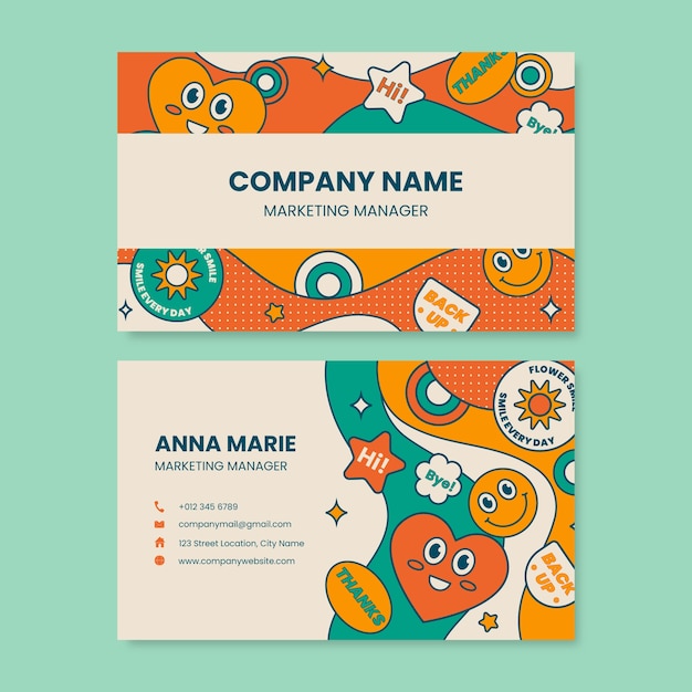 Free vector hand drawn retro business card