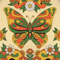 Free vector hand drawn retro butterfly illustration