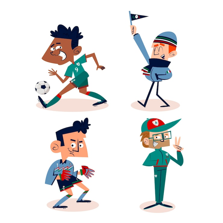 Free Vector hand drawn retro cartoon characters