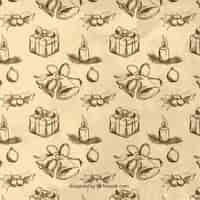 Free vector hand drawn retro christmas pattern