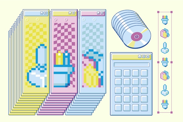 Free vector hand drawn retro computer windows element