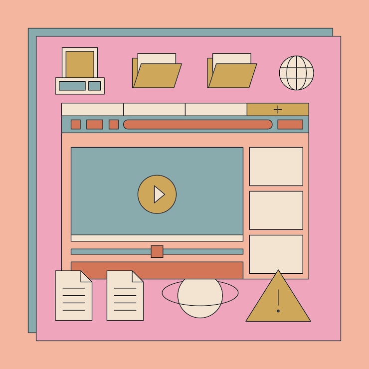 Free Vector hand drawn retro computer windows element