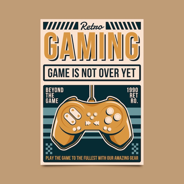 Free vector hand drawn retro gaming poster