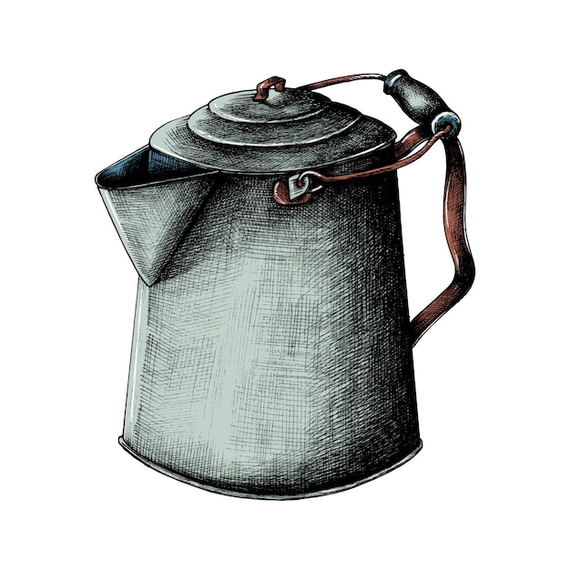 Free vector hand drawn retro kettle