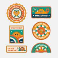 Free vector hand drawn retro label collection