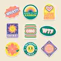 Free vector hand drawn retro label set