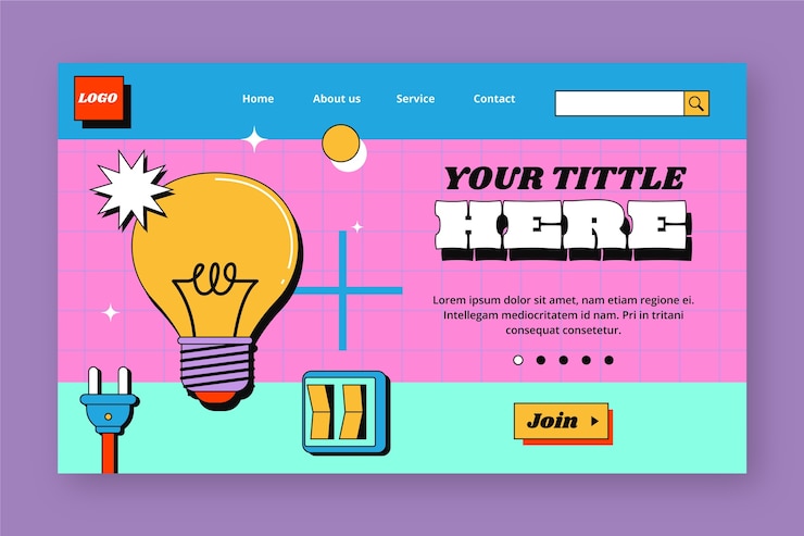 Free Vector hand drawn retro landing page design