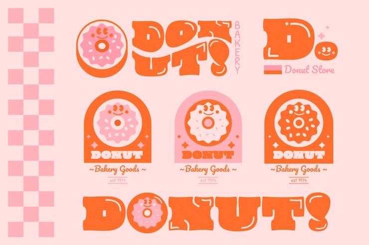 Free Vector hand drawn retro logo design