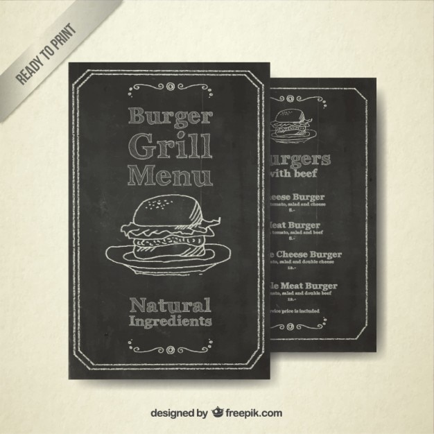 Free vector hand drawn retro menu