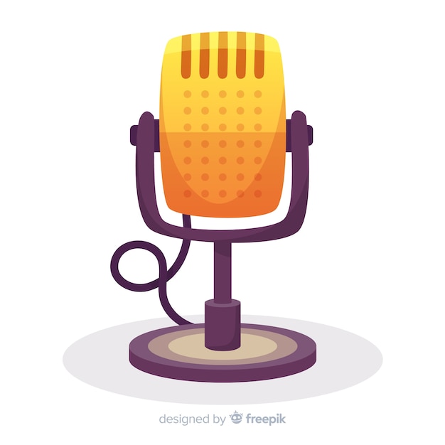 Free vector hand drawn retro microphone