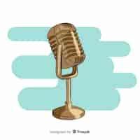 Free vector hand drawn retro microphone