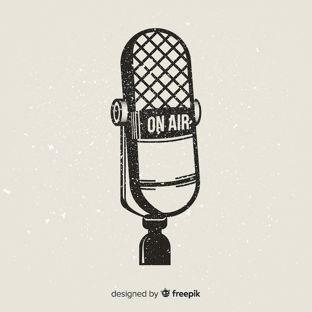 Free vector hand drawn retro microphone