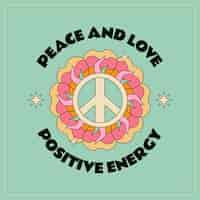 Free vector hand drawn retro peace symbol illustration