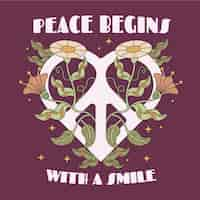 Free vector hand drawn retro peace symbol illustration