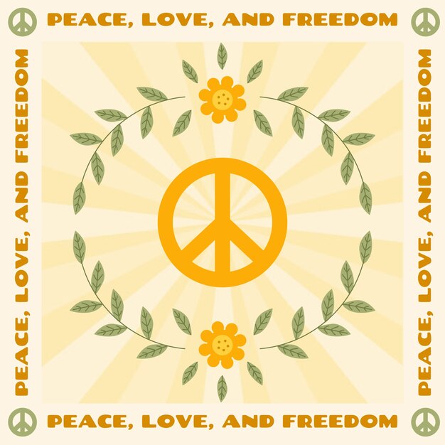 Free vector hand drawn retro peace symbol illustration