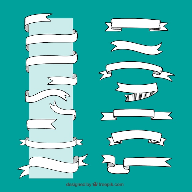 Free vector hand drawn retro ribbons