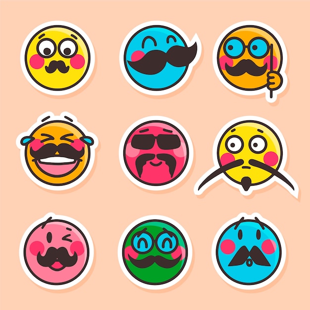 Free vector hand drawn retro smiley emoji illustration