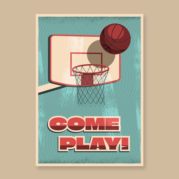Hand drawn retro sport poster template – Vector Templates | Free Download