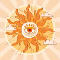 Free vector hand drawn retro sun illustration