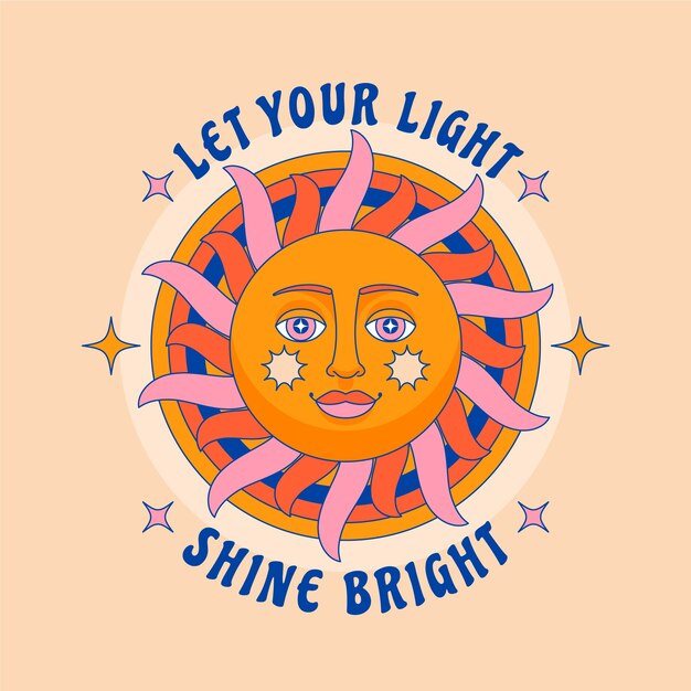 Free Vector hand drawn retro sun illustration