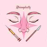 Free vector hand drawn rhinoplasty illustration