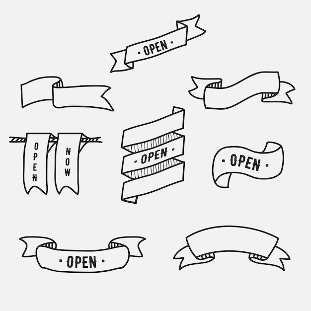 Hand drawn ribbon collection – Free Vector Download
