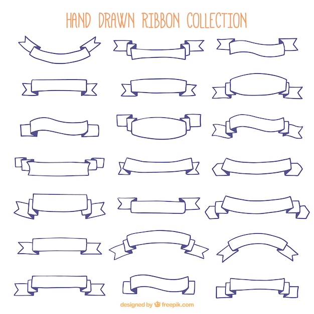 Hand drawn ribbon collection