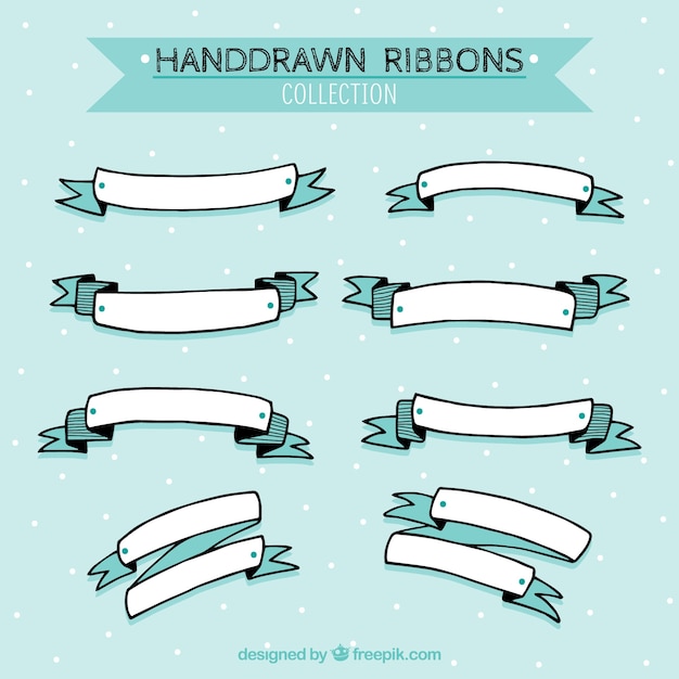 Hand Drawn Ribbons Collection Free Vector Download