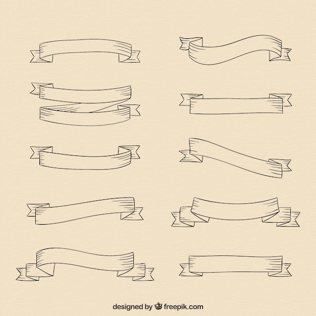 Free vector hand drawn ribbons template