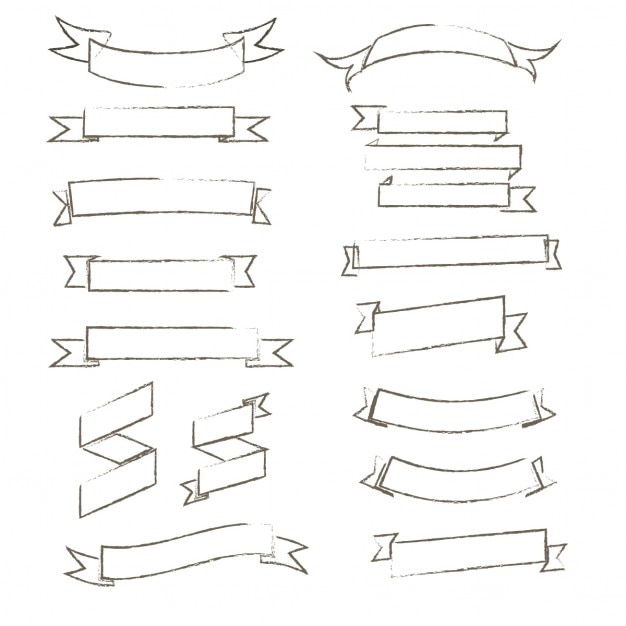 無料ベクター 手描きのリボン