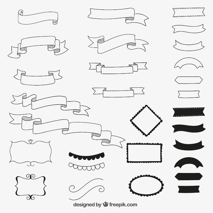 Free Vector hand drawn ribbons
