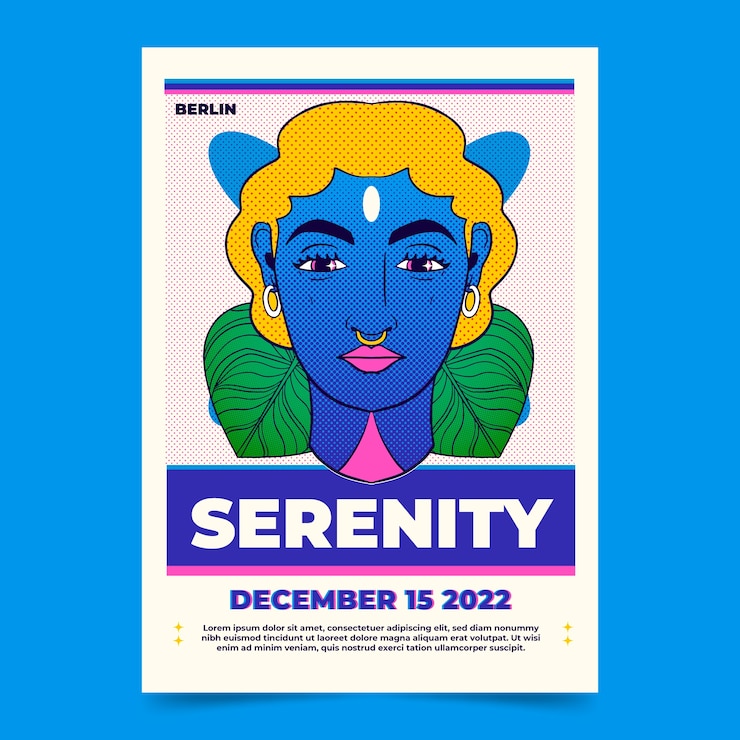 Free Vector hand drawn risograph poster template