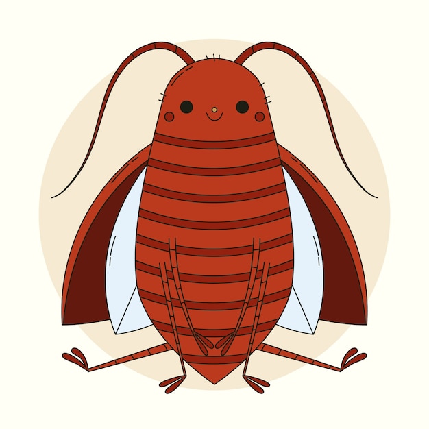 Free vector hand drawn roach cartoon illustration